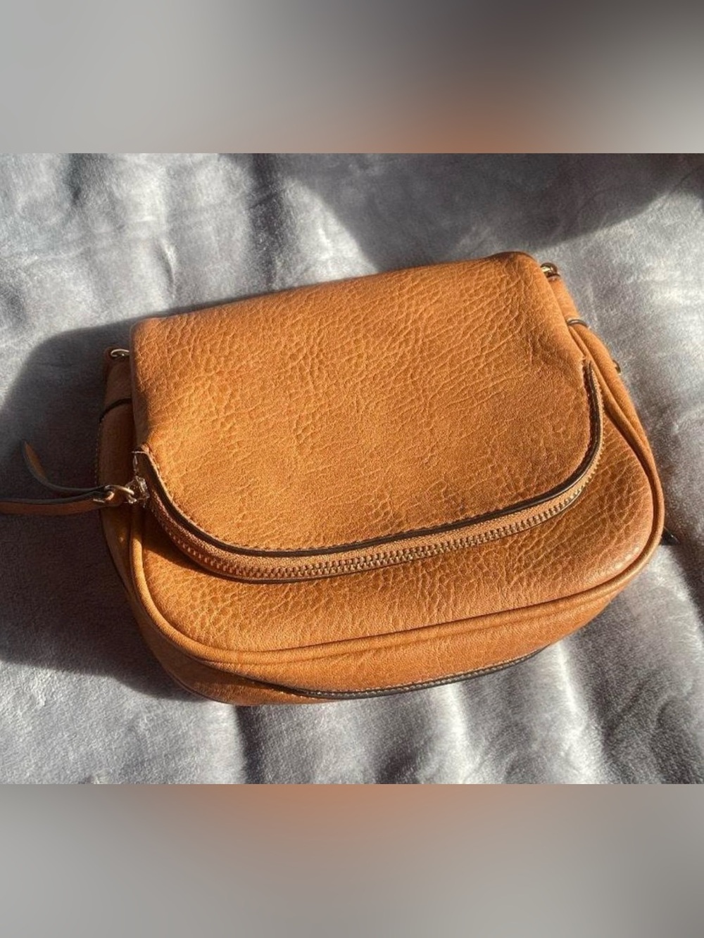 Altar'd State Caramel Tan Leather Crossbody Bag